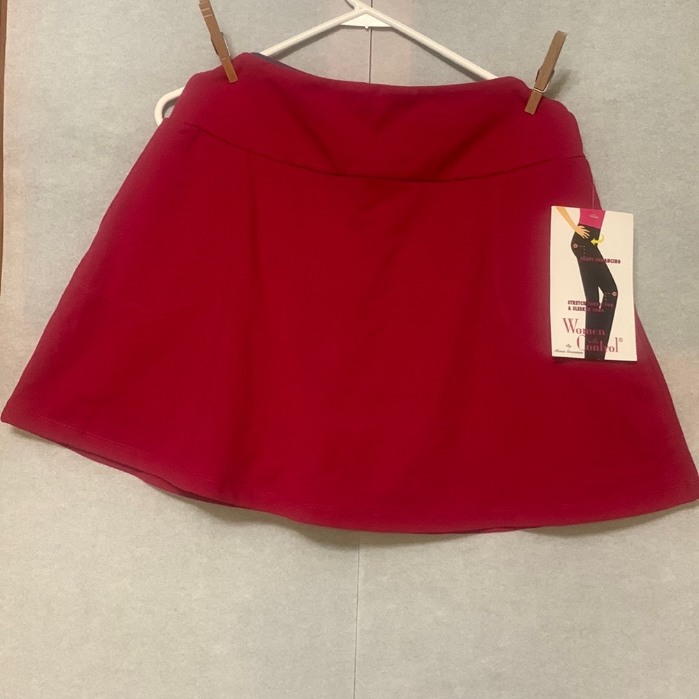 Active Sports Workout Wear - Red Maroon Women Control Top Slimming Skort NWT